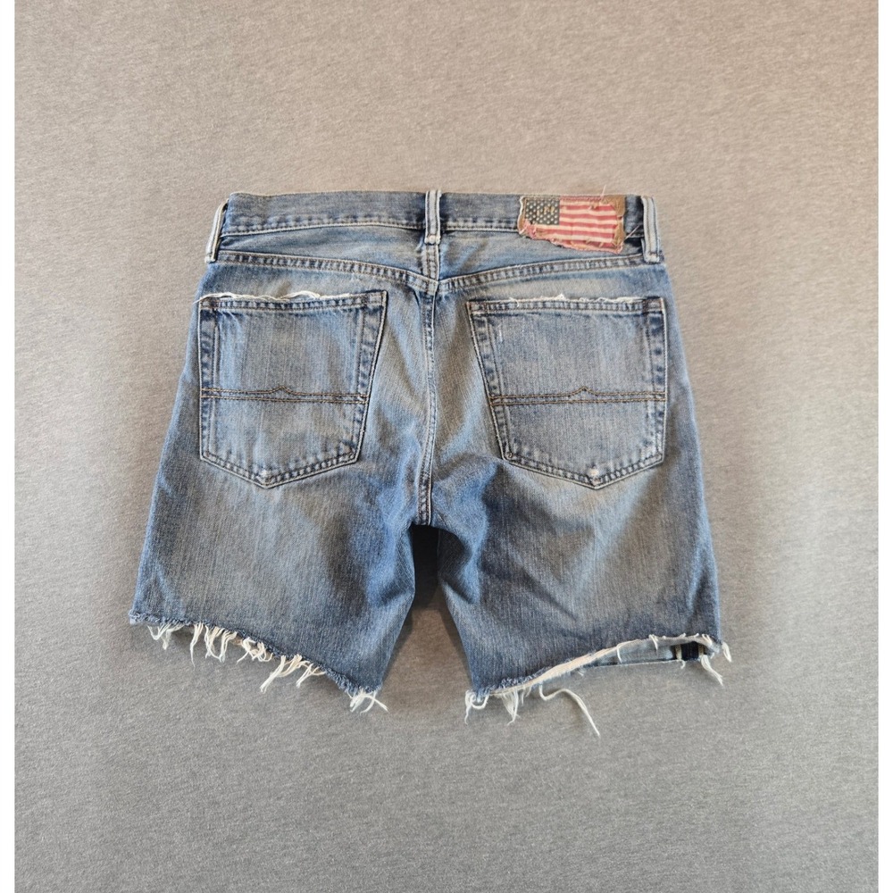 Ralph Lauren Denim & Supply Jean Shorts Womens 32W Blue Distressed Cutoff Fray